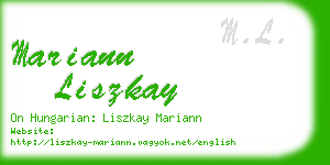 mariann liszkay business card